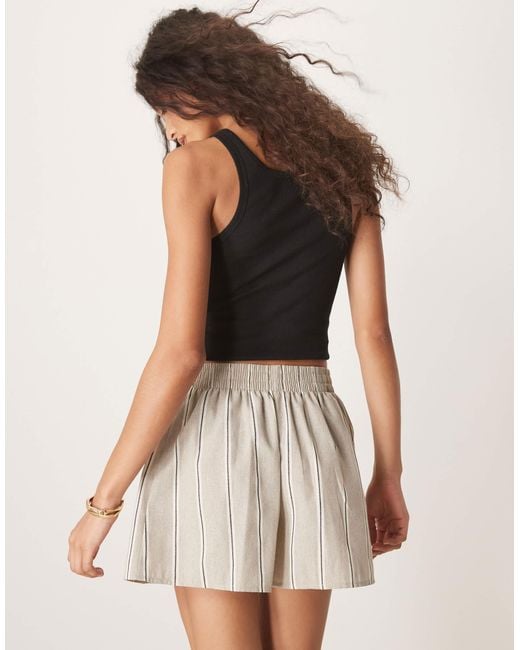 ASOS Natural Linen Look Tailored Boxer Shorts