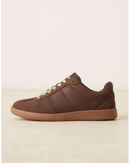 ASOS Blue Retro Sneakers With Panelling And Gum Sole for men