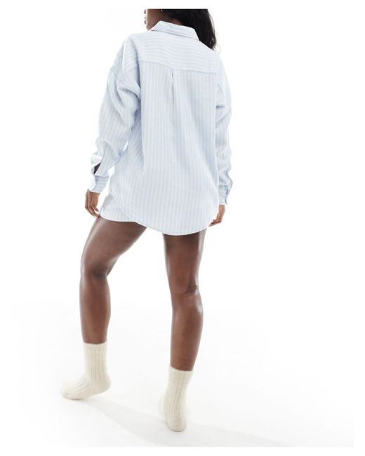 Cotton On White Cotton On Flannel Stripe Boxer Style Pyjama Shorts