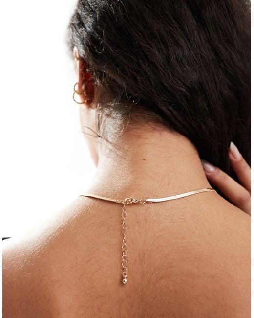 ASOS Black Long Snake Chain Necklace With Molten Pendant