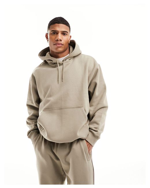 Weekday Natural Co-ord Relaxed Fit Heavyweight Jersey Hoodie for men