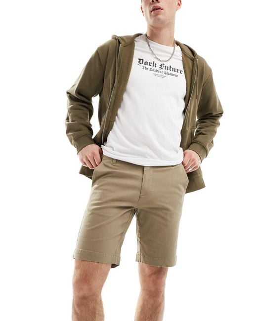 Pantalones cortos chinos blanco hueso elásticos Ben Sherman de hombre de color Natural