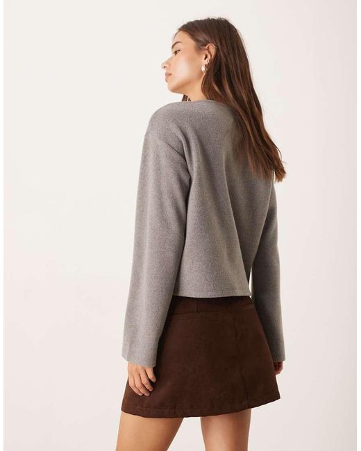 ASOS Brown Super Soft Button Through Long Sleeve Co Ord Top