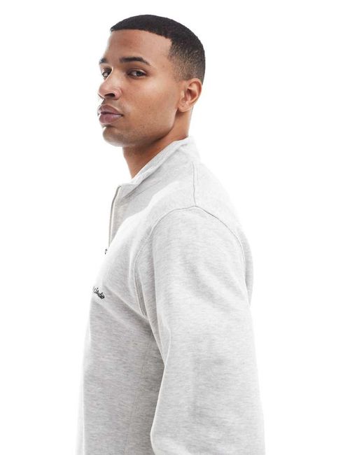 Jack & Jones Gray Relaxed Quarter Zip Sweatshirt for men