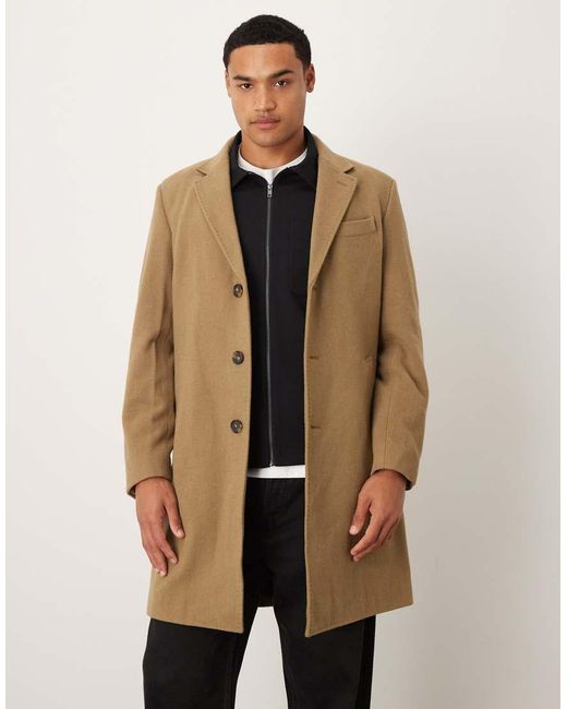 Mango Natural Wool Mix Tailored Coat for men