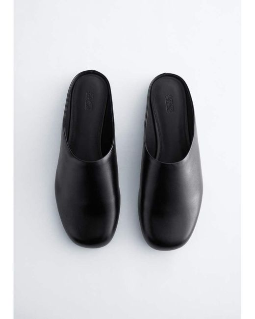 & Other Stories White Leather Mule
