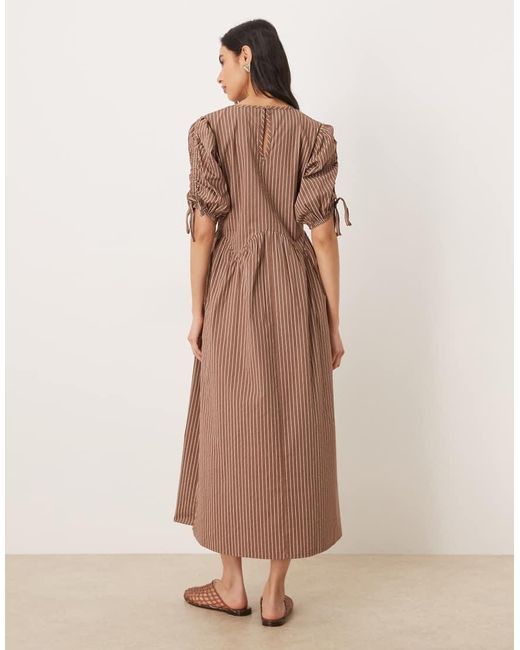 Wednesday's Girl Natural Print Tie-Shoulder Midaxi Dress