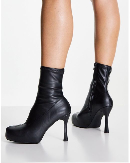 Botas negras con plataforma y tacón alto event ASOS de color Negro - Lyst