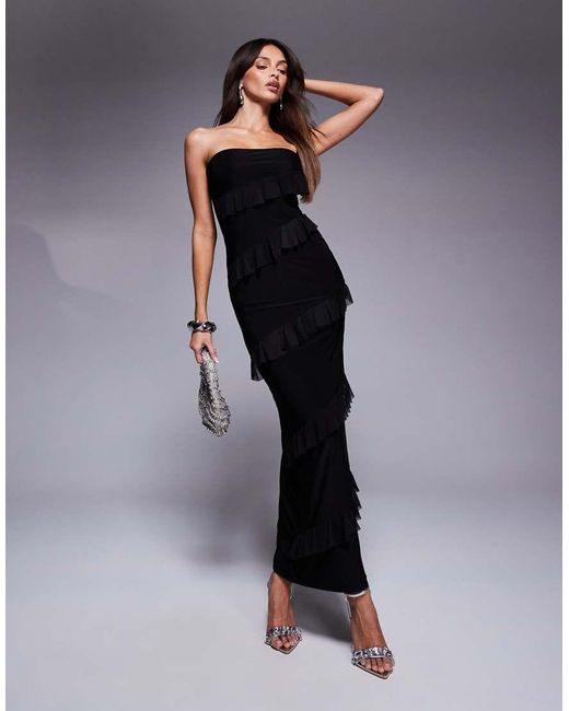 black off the shoulder maxi dress long sleeve Marcella Women's Marian Dress - Black