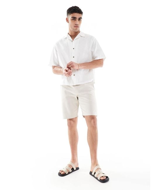 French Connection White French Connection Slim Chino Shorts for men