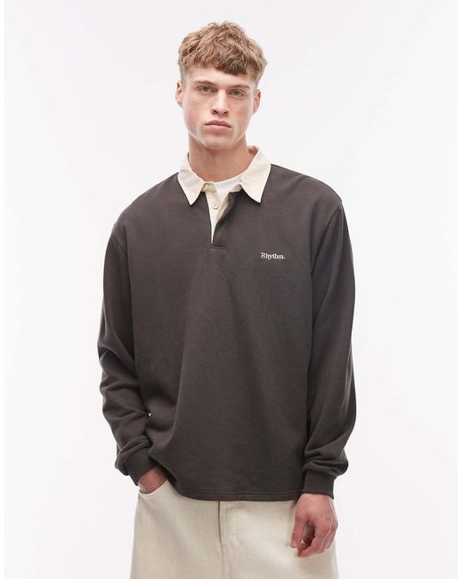 Rhythm Gray Vintage Rugby Polo for men