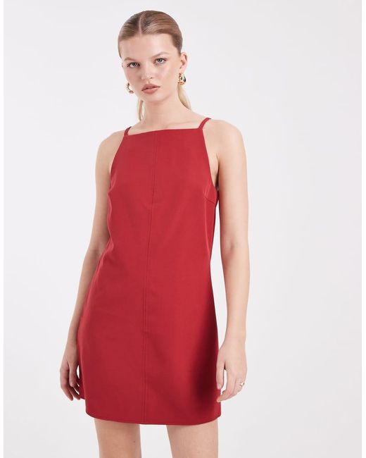 Vero Moda Red Cami Strap Racer Fitted Mini Dress