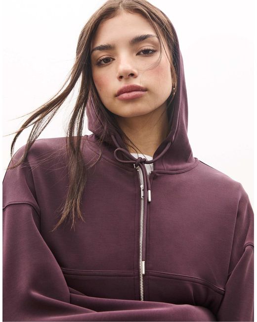 Veste à capuche douce Stradivarius en coloris Purple