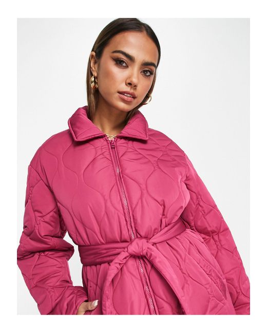 Nobody's Child Pink Long Quilted Jacket