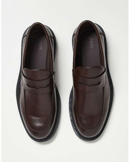 ASOS Black Penny Loafers for men