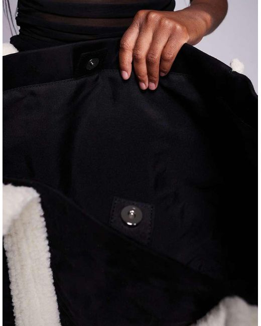 ASOS Black Weekend Collective Bag With Sherpa Design