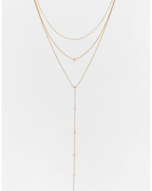 Pull&Bear White – 3er-pack lasso-halskette