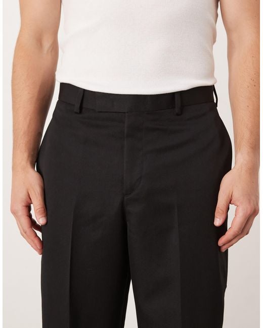 ASOS Black Relaxed Tapered Fit Dress Pants for men