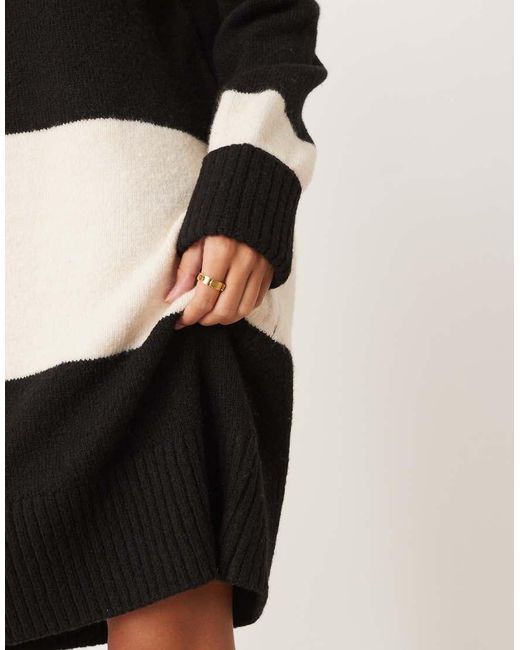 Vila White Color Blocking Knit Mini Dress