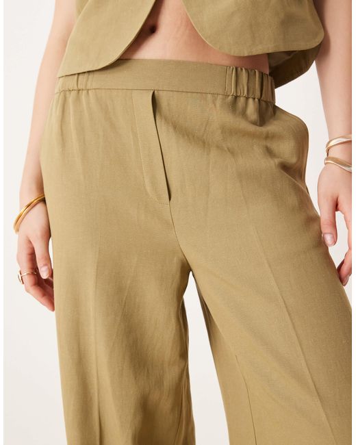 ASOS Natural Tailored Straight Leg Trousers Co-Ord