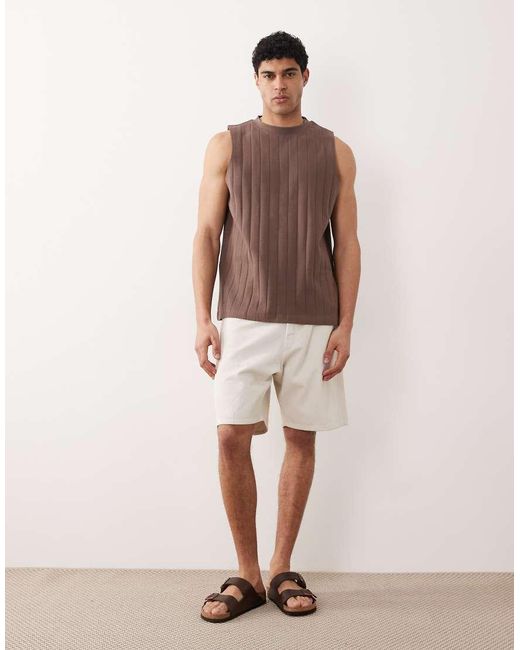 ASOS Brown Oversized Tank for men