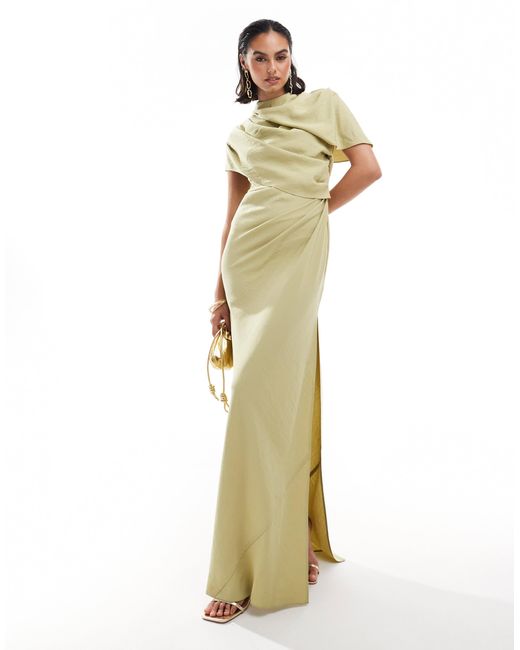 slim fit dress slacks Rent Asos Edition Tiered Metallic Floral Jacquard Midi Dress In Ivory main image 1