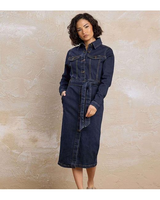 PixieGirl Blue Petite Denim Tie Dress