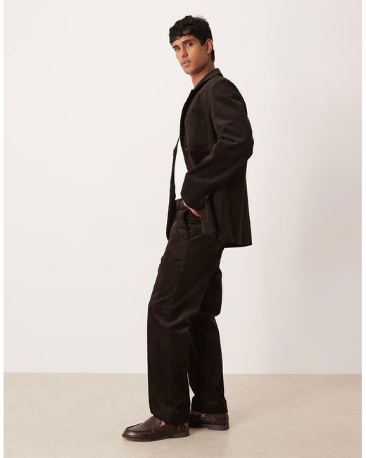 ARKET Black Co-ord Pure Cotton Cord Straight Leg Trousers for men