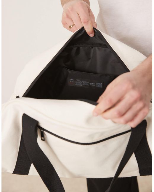 Sac fourre-tout en toile - noir/écru ASOS pour homme en coloris Natural