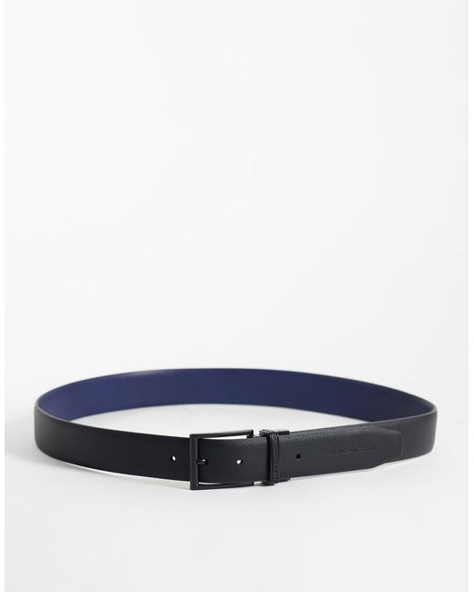 French Connection Blue Reversible Leather 2 Belt for men