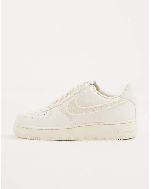 Nike Natural Air Force 1 Trainers With Swoosh Detail