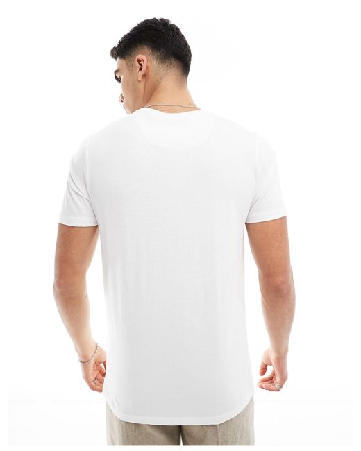 Brave Soul White Crew Neck Pocket T-shirt for men