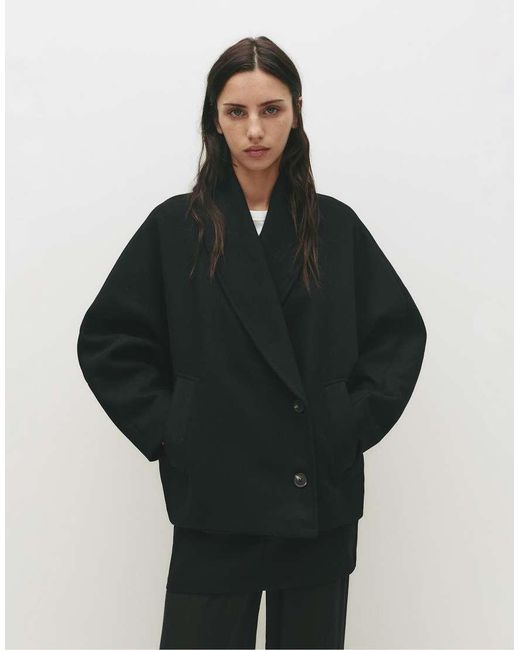 Cappotto Con Maniche Voluminose di Pull&Bear in Black