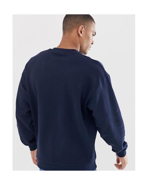 ASOS Oversized Sweatshirt in Blue for Men | Lyst