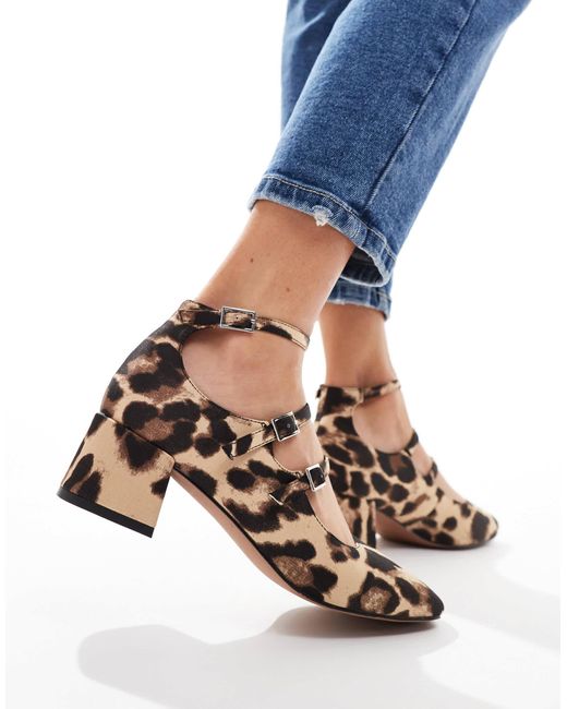 ASOS Multicolor Socco Mid Block Heeled Mary Jane Shoes