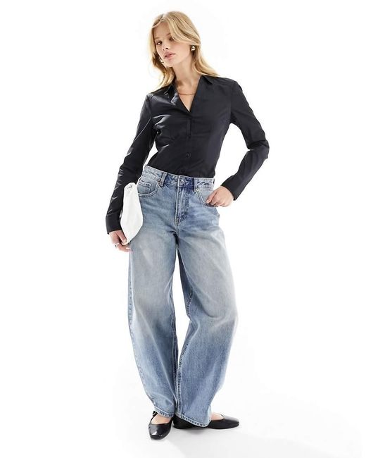 Vero Moda Blue Long Sleeved Shirt Bodysuit