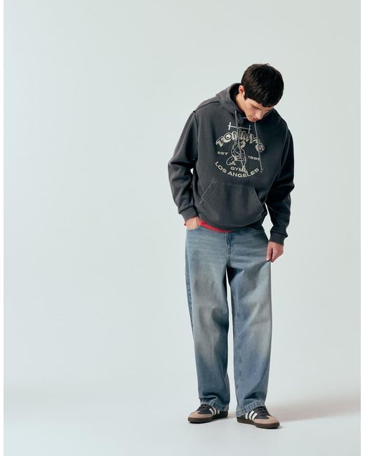 Tommy Hilfiger Black Gym Logo Relaxed Fit Hoodie for men