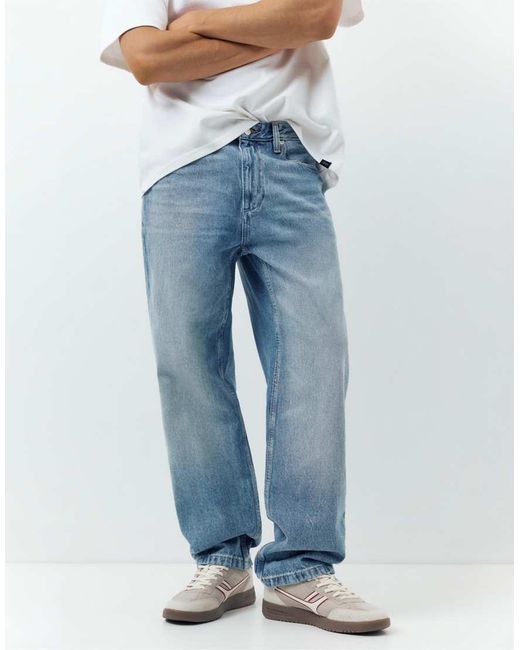 Pull&Bear Blue Straight-Leg Jeans for men
