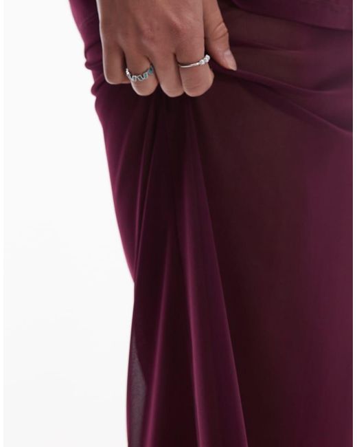 ASOS Red Maxi Sheer Mesh Skirt