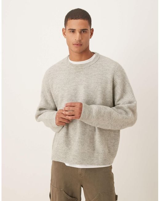 ASOS Men's Natural Super Oversized Boxy Fit Knitted Fisherman Rib