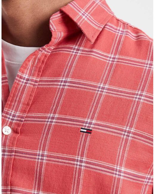 Tommy Hilfiger Red Twill Shirt for men