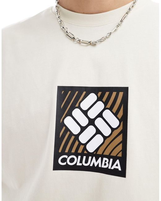 Camiseta blanco con logo cuadrado reventure Columbia de hombre de color White