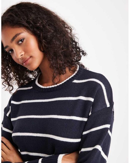 Brave Soul Blue Crew Neck Knit Sweater