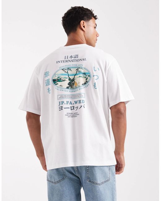 Jack & Jones – oversize-t-shirt in White für Herren