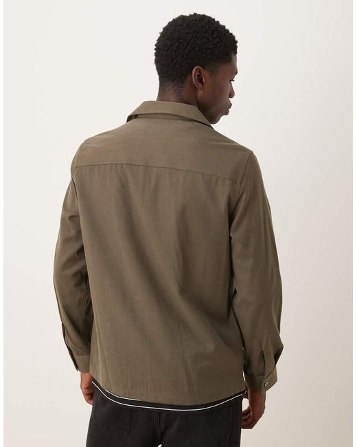 Mango Brown Overshirt for men