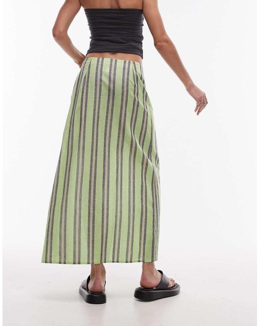 TOPSHOP Gestreepte Sarong Met Gesp in het Green