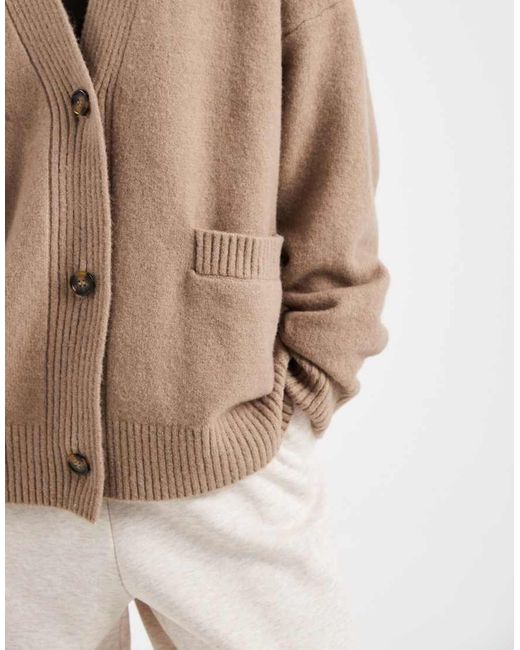 Monki Gray Knit Button Front Cardigan