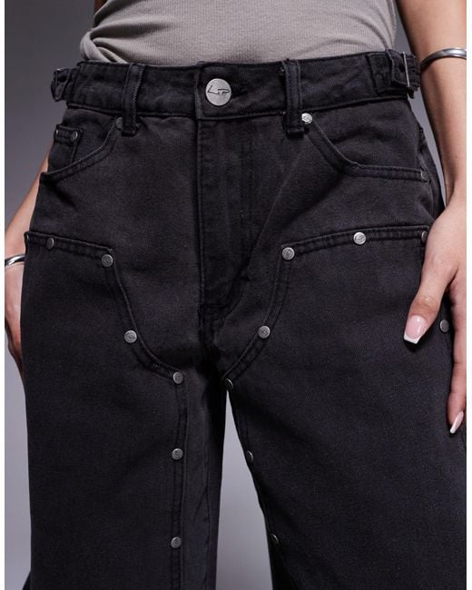 Liquor N Poker Blue Mid Rise Denim Utility Jorts