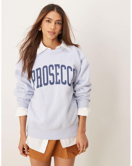Abercrombie & Fitch White Varsity Slogan Crewneck