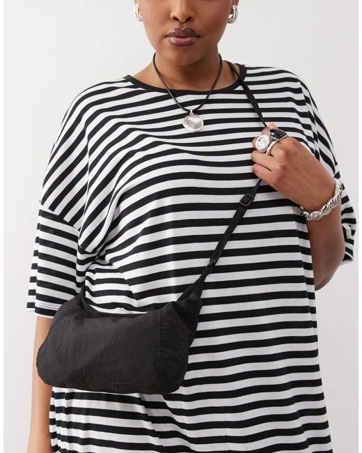 Weekday Black Ripstop Tech Cross Body Bag